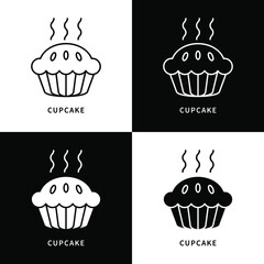 Poster - Cupcake Icon. Pie Cake Dessert Logo. Bakery And Cooking Equipment Vector Symbol