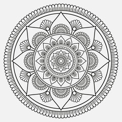 Vector mandala pattern design with hand drawn henna tattoo pattern for background, coloring book page and your desired ideas