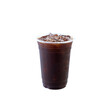 Iced black coffee or iced americano isolated on white background.