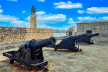 Colonial Fort  'El Morro' In Havana, Cuba. Unesco World Heritage Site
