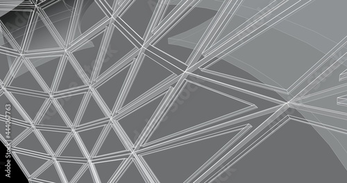 modern architecture digital 3d drawing