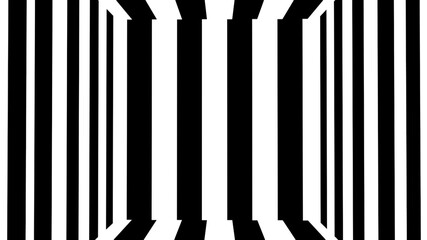 Aufkleber - Black and white stripes. Computer generated abstract background, 3D rendering backdrop