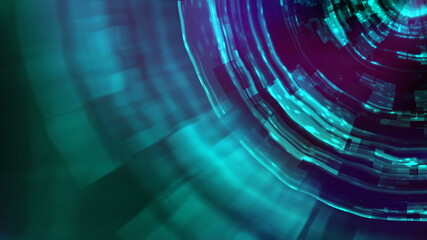 Poster - clearance through the tunnel abstraction in the space, background with futuristic circular lines, 3d rendering backdrop