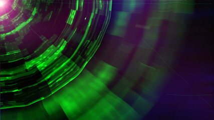 Poster - clearance through the tunnel abstraction in the space, background with futuristic circular lines, 3d rendering backdrop