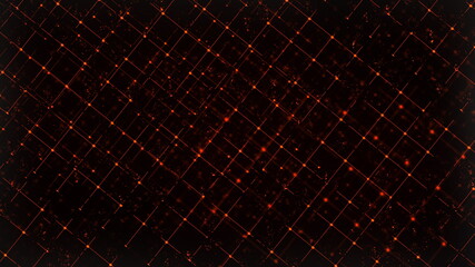 Poster - Computer generated abstract digital technology backdrop. 3D rendering a grid of connected flickering particles