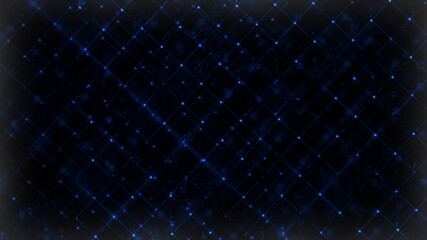 Poster - Computer generated abstract digital technology backdrop. 3D rendering a grid of connected flickering particles