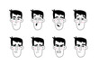 Man face expression. Guy face facial expressions