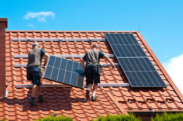 installing solar panels on house roof