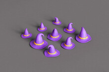 Purple Witch Hat On Dark Grey Background
