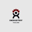© SUPERGHONAM - Mechanic gear industrial with human  logo design illustration inspiration vector template