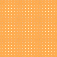 Orange And White Polka Dot Seamless Pattern. Vector Background.