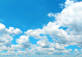 Blue sky with clouds closeup