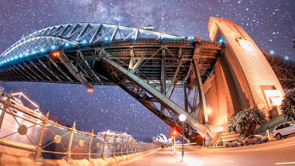 Sticker - Milky Way over Sydney Harbour Bridge, NSW, Australia