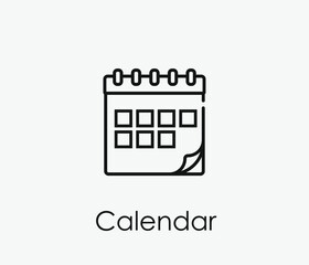 Poster - Calendar vector icon. Editable stroke. Symbol in Line Art Style for Design, Presentation, Website or Apps Elements, Logo. Pixel vector graphics - Vector