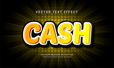Wall Mural - Cash editable text effect with transaction payment theme