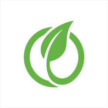 Creative Vector Simple Logo Design Initial O Leaf