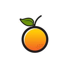 Sticker - Orange fruit logo design template