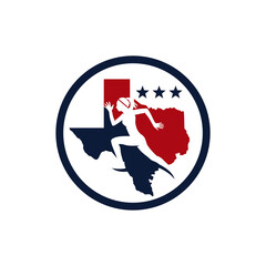 Poster - marathon running sports logo in texas