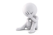 Sad guy. 3D illustration. Isolated. Contains clipping path