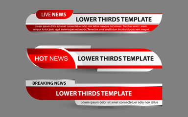 Wall Mural - set collection vector of broadcast news lower thirds template layout design banner for bar headline 