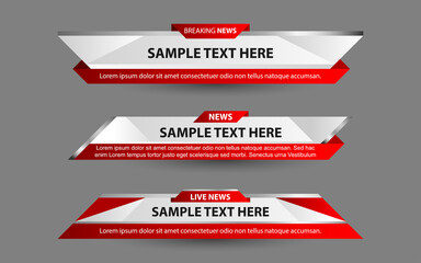 Wall Mural - set collection vector of broadcast news lower thirds template layout design banner for bar headline 