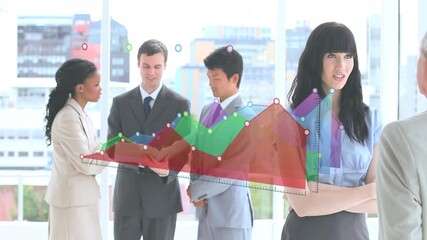 Poster - Animation of statistics and data processing over business meeting