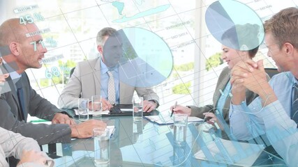 Poster - Animation of statistics and data processing over business meeting