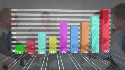 Poster - Animation of statistics and data processing over business meeting