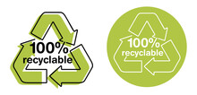 100 Percents Recyclable Stamp - Biodegradable