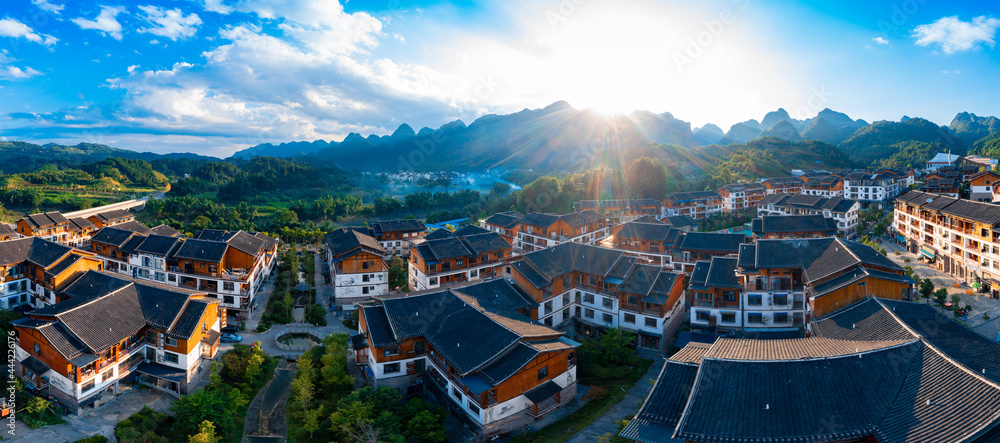 Mengliu Town, xiaoqikong scenic spot, Libo County, Guizhou Province, China - obrazy, fototapety, plakaty 