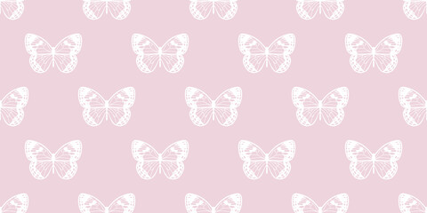 Poster - Butterfly seamless repeat pattern background
