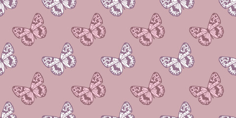 Poster - Butterfly seamless repeat pattern background