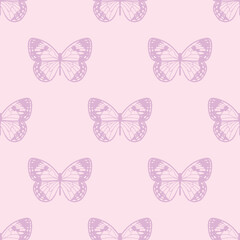 Poster - Butterfly seamless repeat pattern background