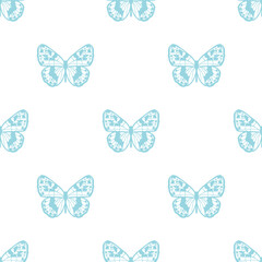 Poster - Butterfly seamless repeat pattern background