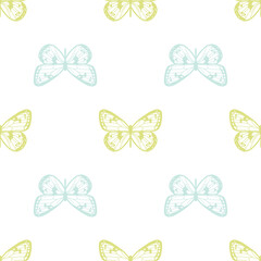 Poster - Butterfly seamless repeat pattern background