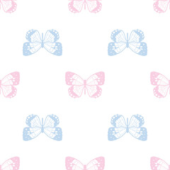 Poster - Butterfly seamless repeat pattern background