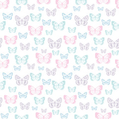 Poster - Butterfly seamless repeat pattern background