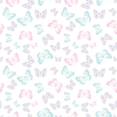 Poster - Butterfly seamless repeat pattern background