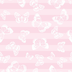 Poster - Butterfly seamless repeat pattern background