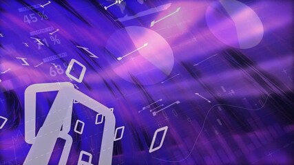 Poster - Animation of statistics and data processing over business people