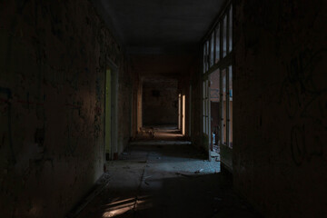 Canvas Print - room of an abandoned ruined building