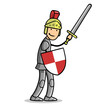 Ritter in voller Rüstung als Kostüm oder zum Kampf