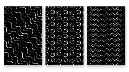 Poster - Set of three Seamless Geometric Stylish Patterns. Vector illustration