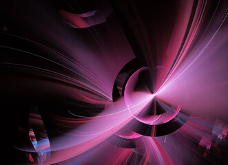Fototapete - Abstract color dynamic background with lighting effect. Fractal spiral. Fractal art