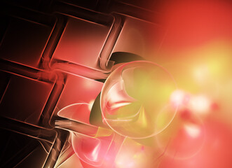Fototapete - Abstract color dynamic background with lighting effect. Fractal art