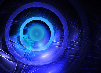 Fototapete - Abstract color dynamic background with lighting effect. Fractal art