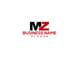Fototapeta  - Letter MZ Logo, Creative mz Icon Vector Image Design For Company or Business
