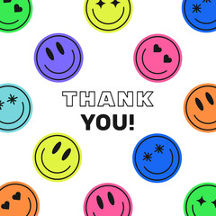 Poster - Thank You minimalistic modern illustration. Smile pattern vector design.
