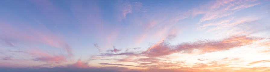 Wall Mural - Panoramic View of colorful cloudscape during dramatic sunset. Taken near Vancouver, British Columbia, Canada. Nature Background Panorama