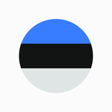 Round Estonian flag vector icon isolated on white background. The flag of Estonia in a circle.